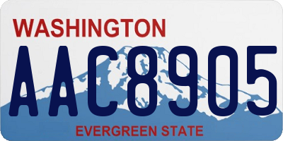 WA license plate AAC8905