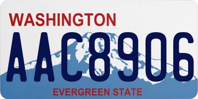 WA license plate AAC8906