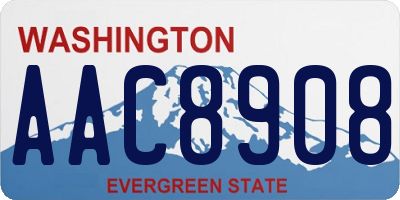 WA license plate AAC8908