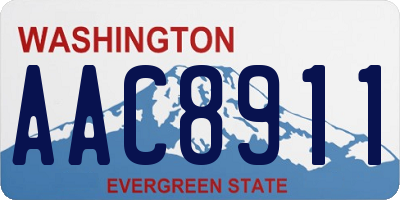 WA license plate AAC8911