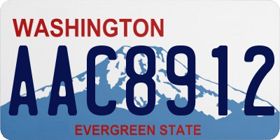 WA license plate AAC8912