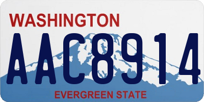 WA license plate AAC8914