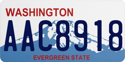 WA license plate AAC8918