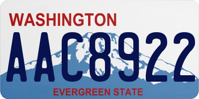 WA license plate AAC8922