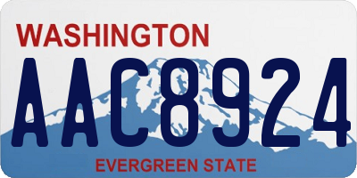 WA license plate AAC8924