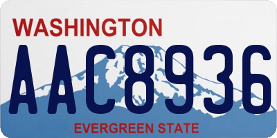 WA license plate AAC8936