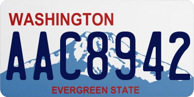 WA license plate AAC8942