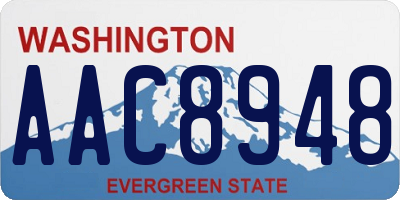 WA license plate AAC8948