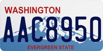 WA license plate AAC8950