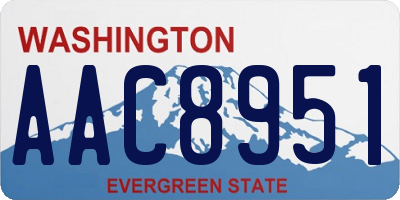 WA license plate AAC8951