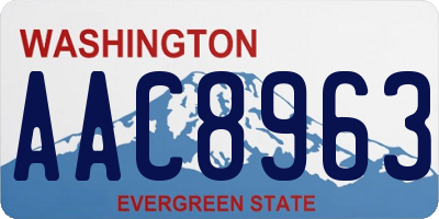 WA license plate AAC8963