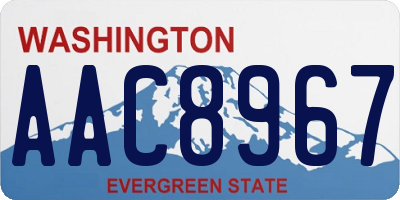 WA license plate AAC8967