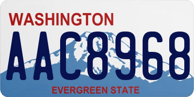 WA license plate AAC8968