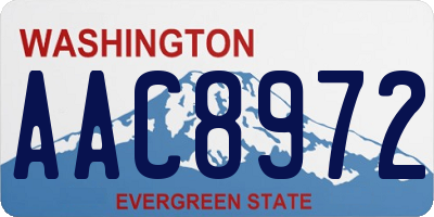 WA license plate AAC8972