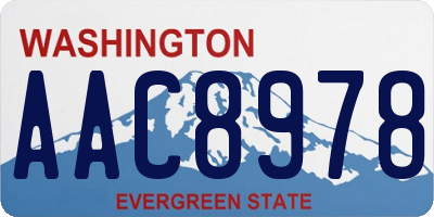 WA license plate AAC8978