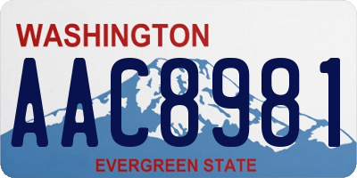 WA license plate AAC8981