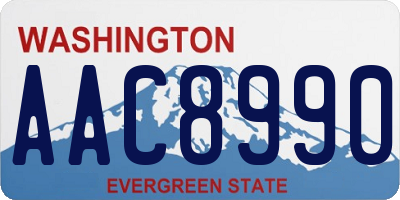 WA license plate AAC8990