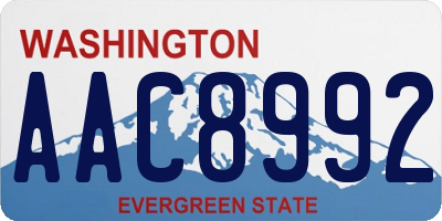 WA license plate AAC8992