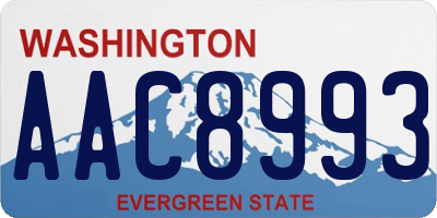 WA license plate AAC8993