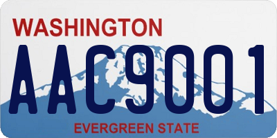 WA license plate AAC9001