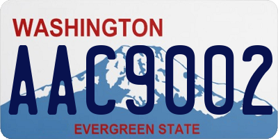 WA license plate AAC9002