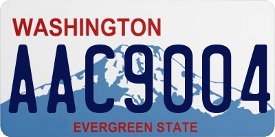 WA license plate AAC9004