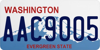 WA license plate AAC9005