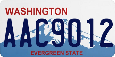WA license plate AAC9012