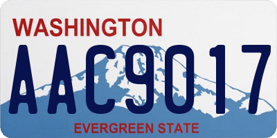 WA license plate AAC9017