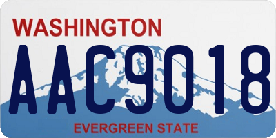 WA license plate AAC9018