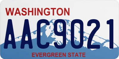 WA license plate AAC9021