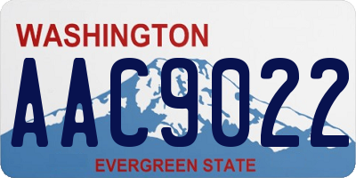WA license plate AAC9022