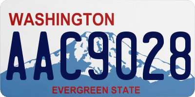 WA license plate AAC9028
