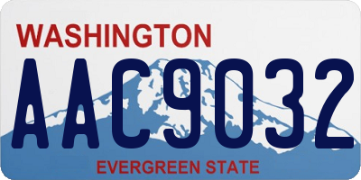WA license plate AAC9032