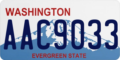 WA license plate AAC9033