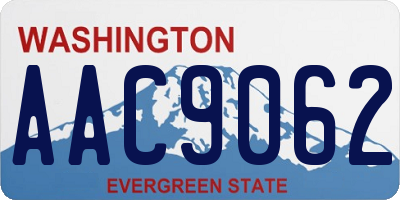 WA license plate AAC9062