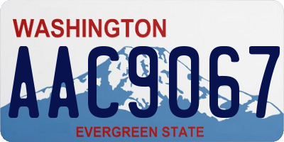 WA license plate AAC9067