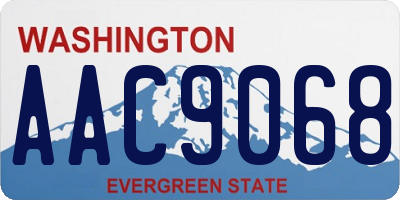 WA license plate AAC9068