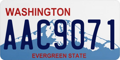 WA license plate AAC9071