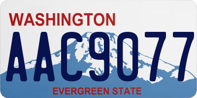 WA license plate AAC9077