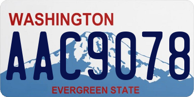 WA license plate AAC9078