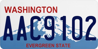 WA license plate AAC9102
