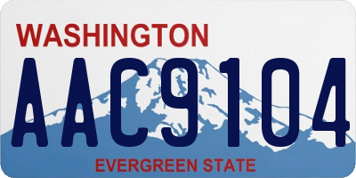 WA license plate AAC9104