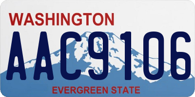 WA license plate AAC9106