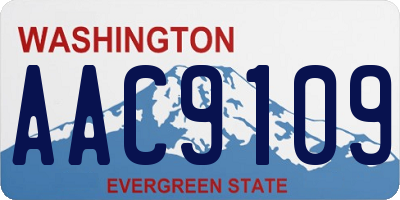 WA license plate AAC9109