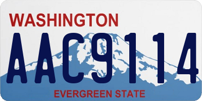 WA license plate AAC9114