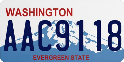 WA license plate AAC9118