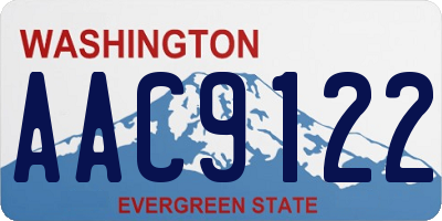 WA license plate AAC9122