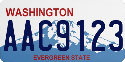 WA license plate AAC9123