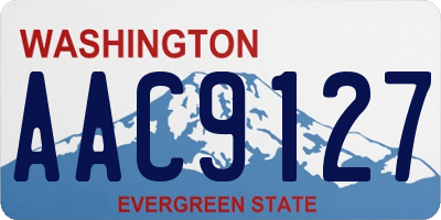 WA license plate AAC9127